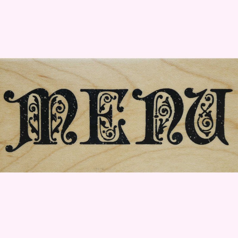 Tampon bois texte menu Carte & scrapbooking - Achat Vente