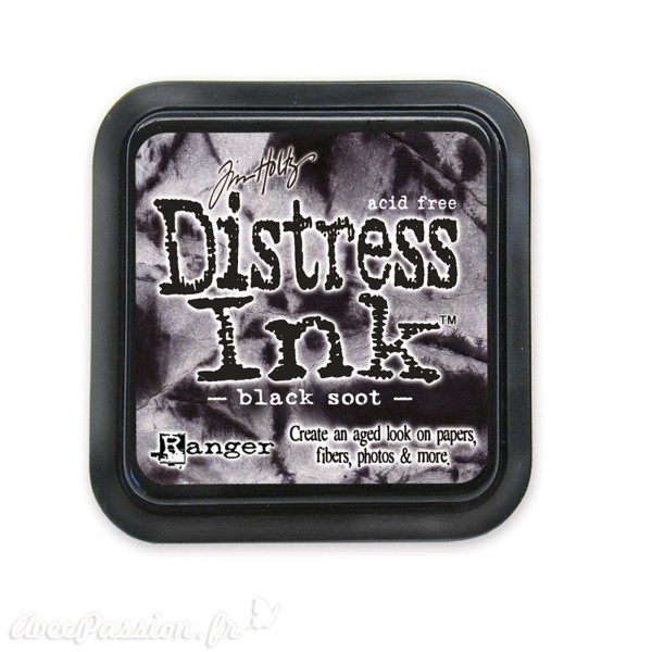 Encre distress Ranger Tim Holtz black soot 7x7cm