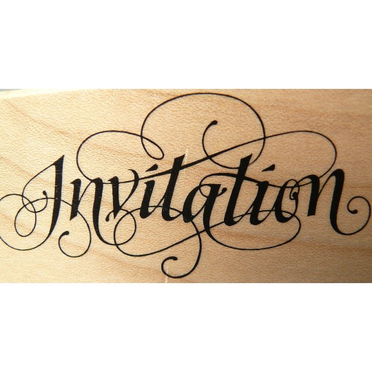 Tampon bois texte invitation Tampon bois texte invitation