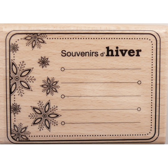 Tampon bois journaling rectangle souvenirs d'hiver - Derniers exemplaires