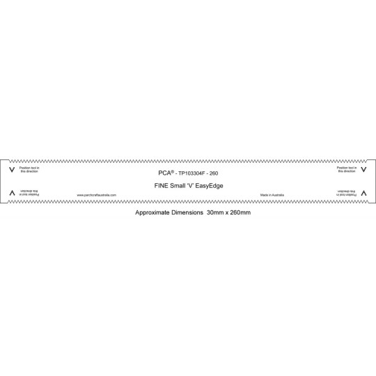 PCA Template FINE 260mm droites petites 'V' EasyEdge