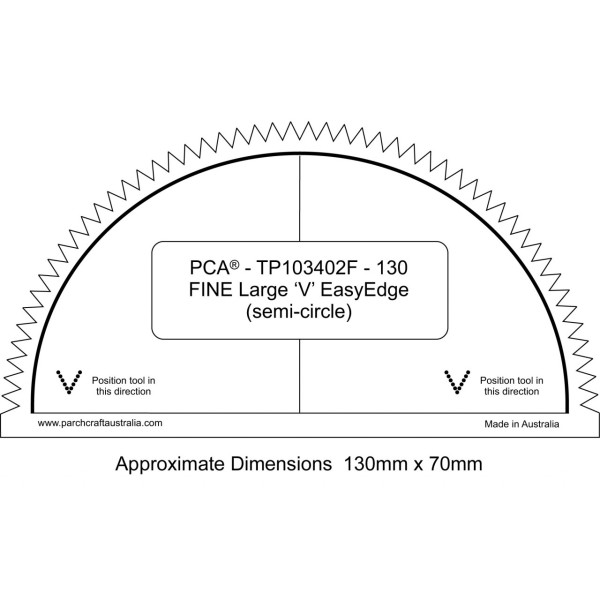 PCA Template FINE 130mm demi cercle extérieur large "V" EasyEdge