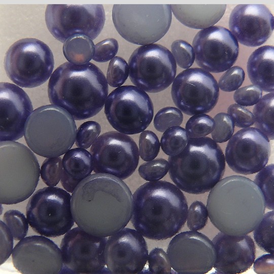 Demi perles en verre lilas 3-5-6 mm - 