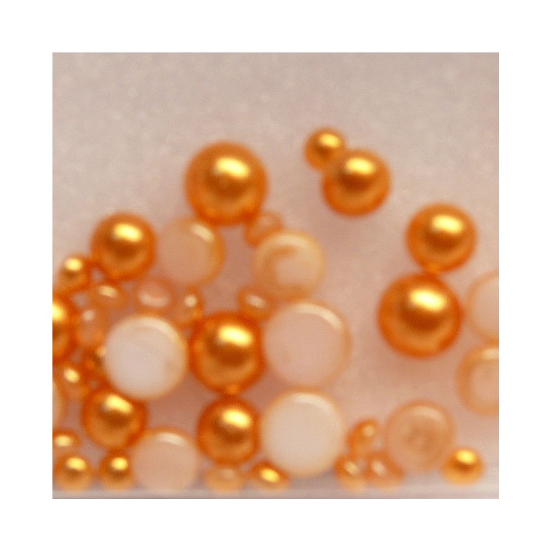 Demi perles en verre orange 3-5-6 mm - 