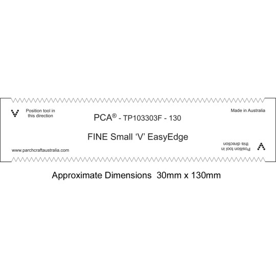 PCA Template FINE 130mm droites petites 'V' EasyEdge