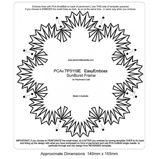 PCA Template GAUFRAGE Cadre Sunburst Facile