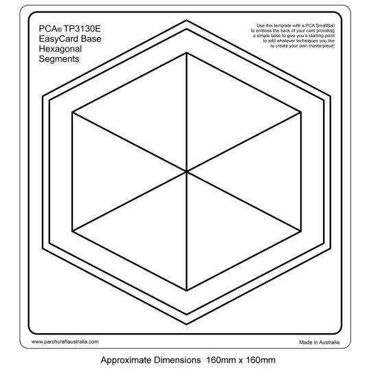 PCA Template GAUFRAGE base Easy Card. Segments hexagonaux