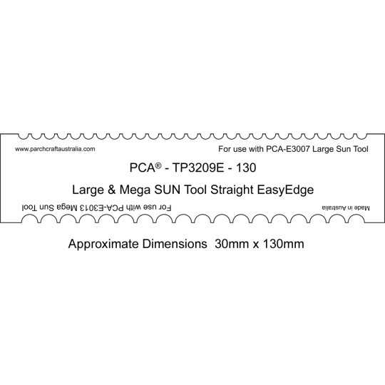 PCA Template GAUFRAGE 130mm EasyEdge Large & Mega outil dim. droites