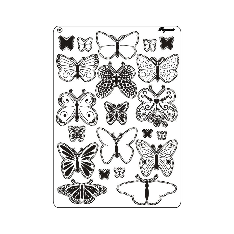 Pergamano grille papillons A5 31 labels -31440-