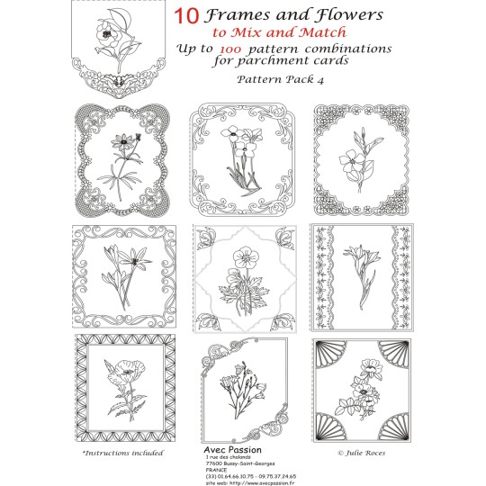 Pattern Parchment Julie Roces frames and flowers pattern 4 Pattern Parchment Julie Roces frames and flowers pattern 4