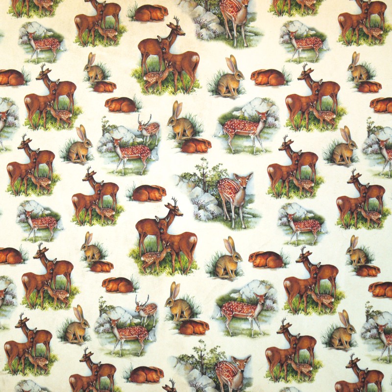Papier tassotti motifs animaux des bois 50x70cm