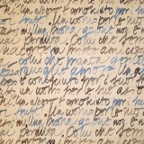 Papier tassotti motifs calligraphie moderne bleu, gris et prune 50x70cm 501