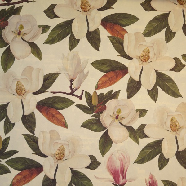 Papier tassotti motifs magnolias blanc et rose 50x70cm 312