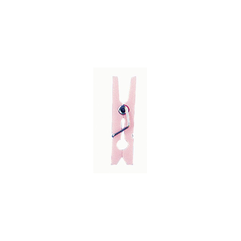 pinces à linge plastique rose layette par 12 - 2 x 0.3 cm