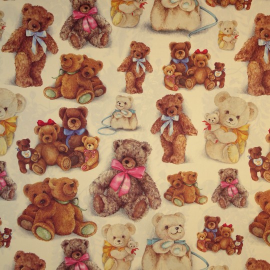 Papier tassotti motifs ours en peluche aux rubans 50x70cm 169