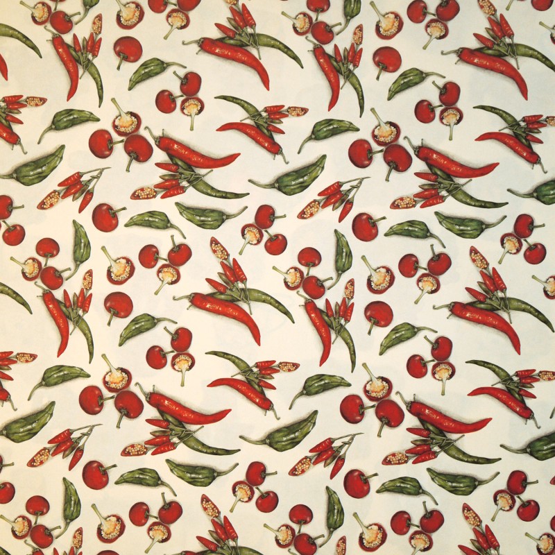 Papier tassotti motifs piments rouge et vert 50x70cm 184