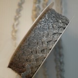 Ruban tissu le ml galon dentelé argent 8mm