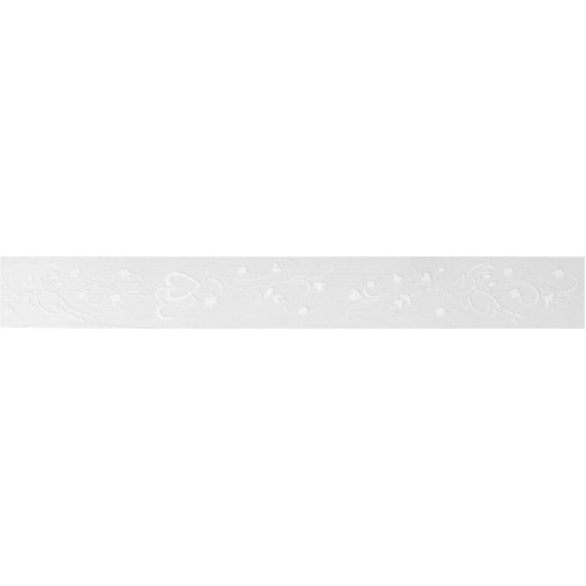 Ruban tissu organza le ml ivoire motifs blanc mariage 25 mm Ruban tissu organza le ml ivoire motifs blanc mariage 25 mm