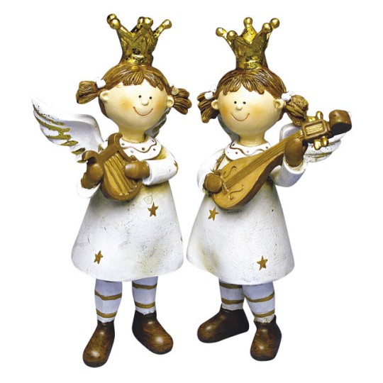 Objet de décoration ange de noël musicien 15x9cm Objet de décoration ange de noël musicien 15x9cm