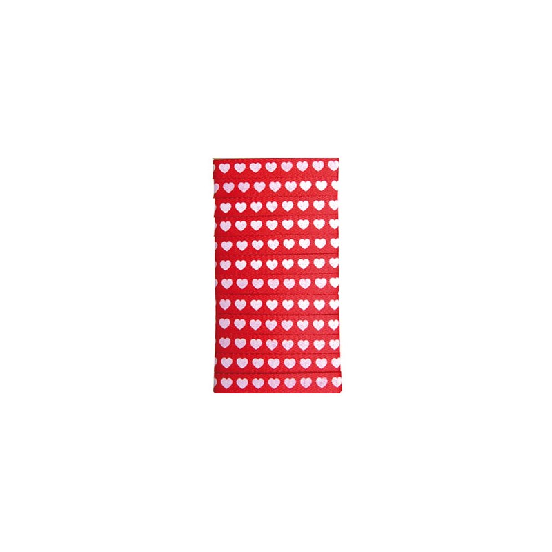 Ruban tissu love rouge et blanc 1cmx5m