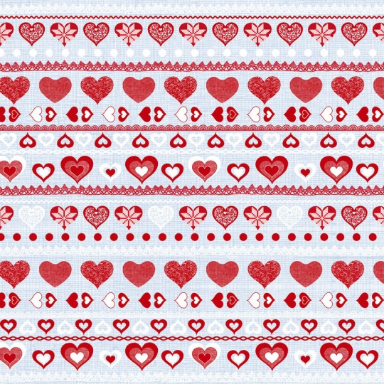 Feuilles décopatch cœurs rouge blanc et gris Feuilles décopatch cœurs rouge blanc et gris