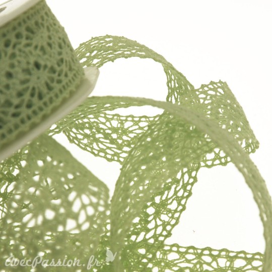 Ruban dentelle vert 22mm Ruban dentelle vert 22mm