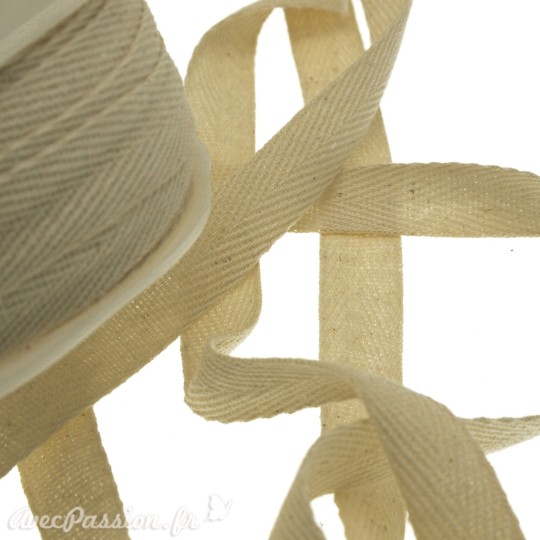 Ruban lacet beige 15mm