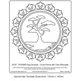 Template parchemin cercle avec une silhouette d'arbre