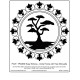 Template parchemin cercle avec une silhouette d'arbre