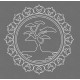Template parchemin cercle avec une silhouette d'arbre