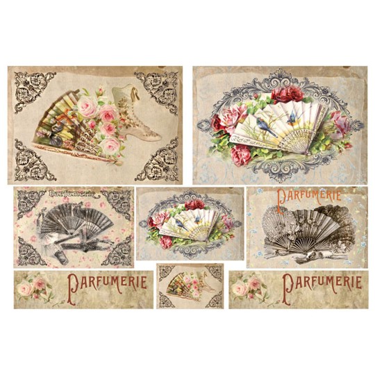 Papier de riz Stampéria éventails Papier de riz Stampéria éventails