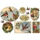 Papier de riz Stampéria joyeux noël oiseaux
