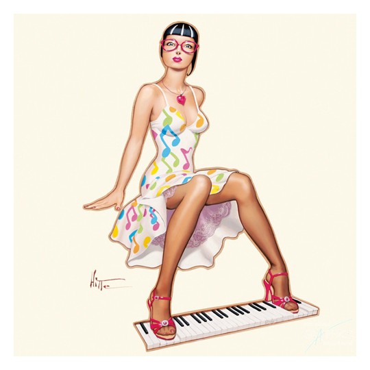 Carte postale Patrick Hitte piano girl Carte postale Patrick Hitte piano girl