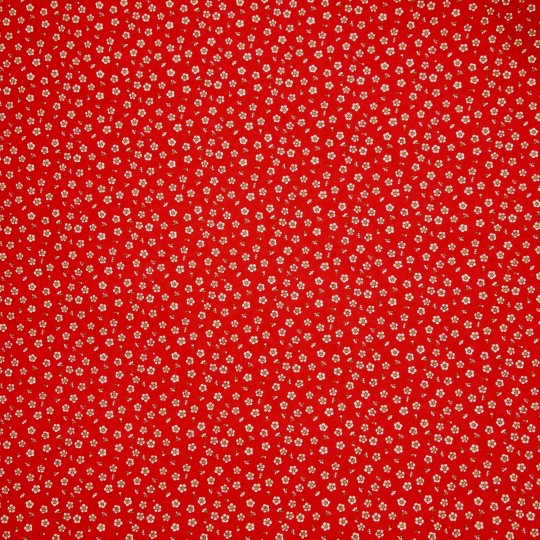 Papier japonais washi fleurs blanches fond rouge