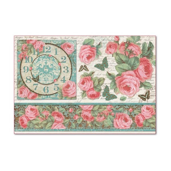 papier riz Rose vintage et dentelle