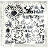 Grille parchemin Siesta coeur petite + tapis 12x12cm SPB013S