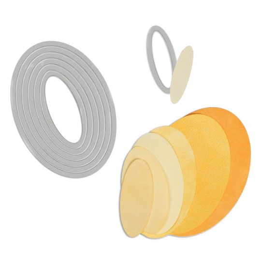Dies de découpe matrice Sizzix cadres ovale 7 dies Dies de découpe matrice Sizzix cadres ovale 7 dies