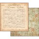 Papier scrapbooking réversible vintage musique et roses anciennes