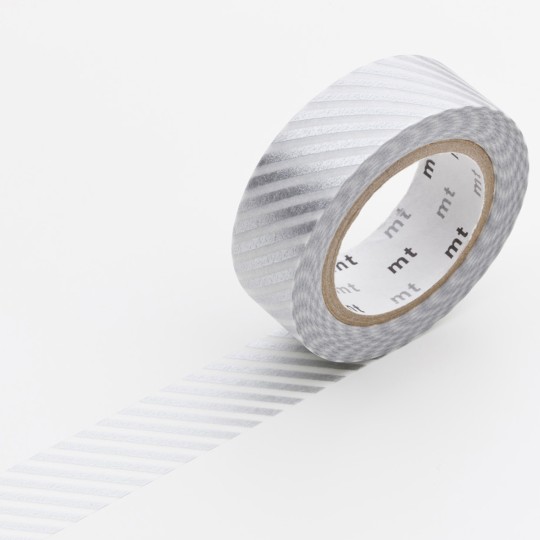 Masking tape rayé argent ruban papier adhésif washi Masking tape rayé argent ruban papier adhésif washi