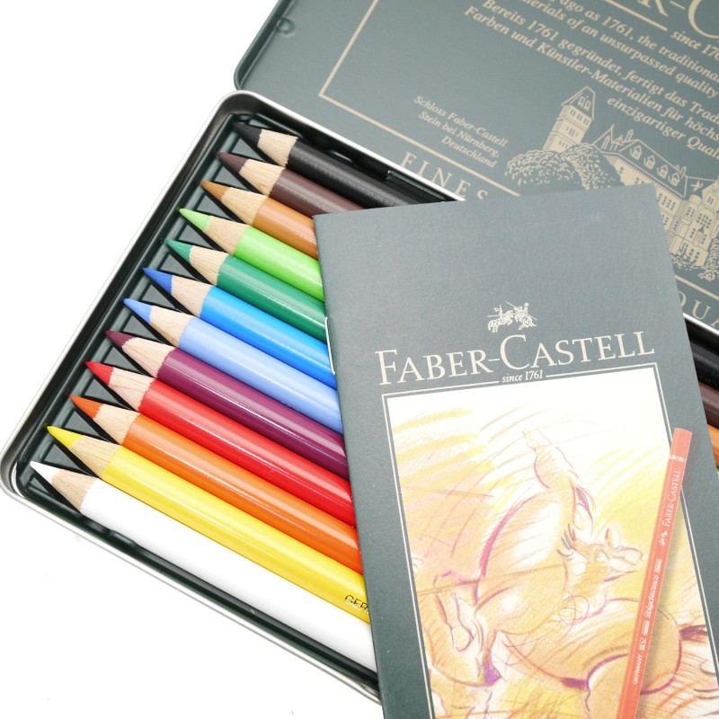Crayons Faber Castell polychromos boite métal 12 crayons