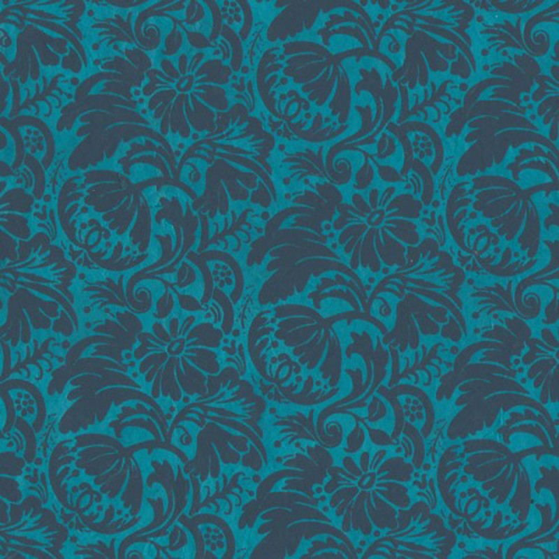 Papier népalais lokta grenade bleu turquoise