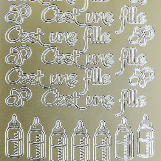 Sticker peel off adhésif adhésif or c'est une fille Sticker peel off adhésif adhésif or c'est une fille