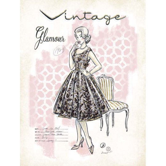 Carte d'art femme vintage glamour Carte d'art femme vintage glamour