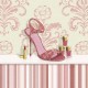 Carte d'art chaussure de femme rose