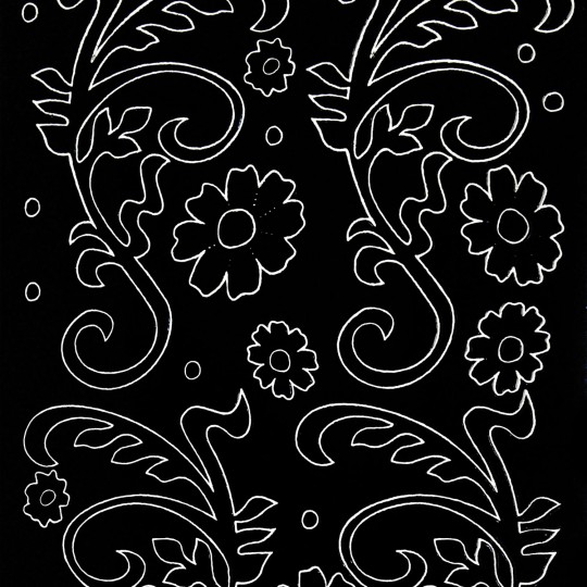Sticker peel off adhésif noir arabesque de fleurs Sticker peel off adhésif noir arabesque de fleurs