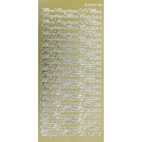 Sticker peel off adhésif or écriture mon baptême Sticker peel off adhésif or écriture mon baptême