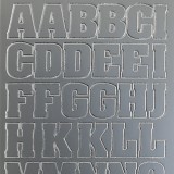 Sticker peel off adhésif argent alphabet grand