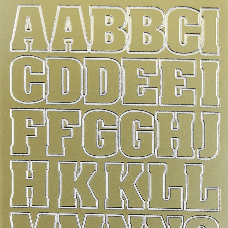 Sticker peel off adhésif or écriture alphabet majuscule