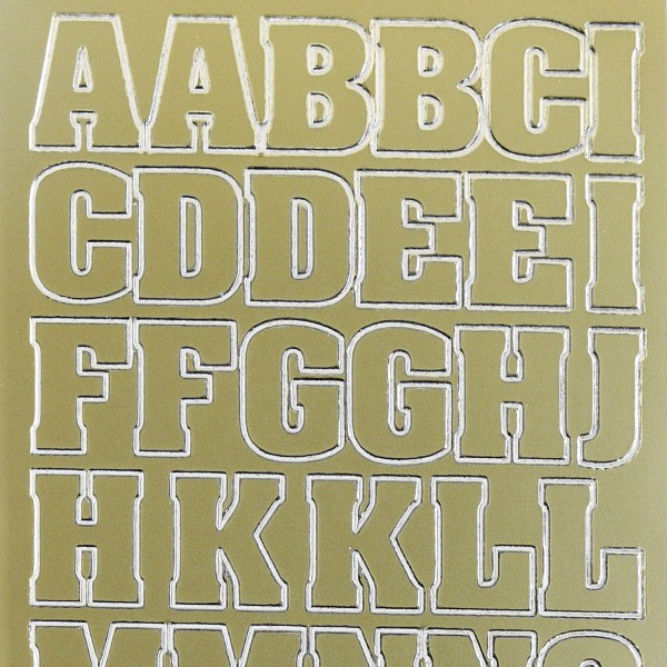 Sticker peel off adhésif or écriture alphabet majuscule