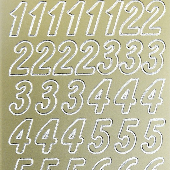 Sticker peel off adhésif or chiffres grand Sticker peel off adhésif or chiffres grand